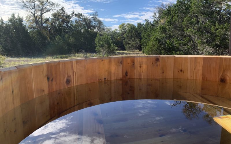 Cold Plunge and Hot Tub at Breathwork Retreat in Texas Hill Country